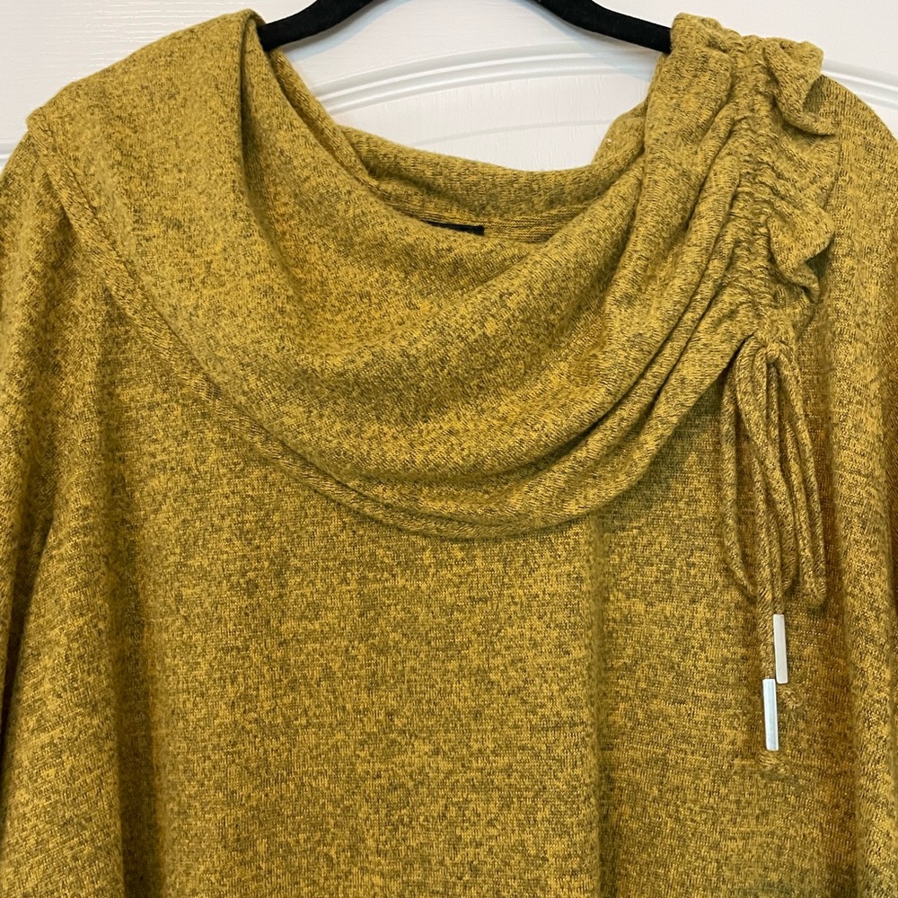 ALI MILES XL Cowl Neck Sweater with Elegant Ruching - Picture 4 of 11